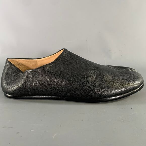 MAISON MARGIELA Size 11 Black Leather Slip On Loafers main image 6